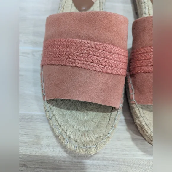H by Halston "Betty" Peach Coral Orange Suede Slide Sandals Size 9.5 - Picture 3 of 13
